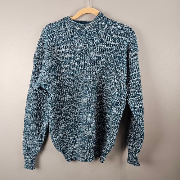 McGregor Blue Chunky Knit Sweater  Men’s Medium Retro 90s Vintage Cozy Pullover - Picture 1 of 6